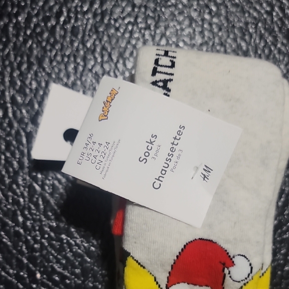 Pokemon x H&M Pikachu Red, Yellow and Cream Santa Socks - Picture 4 of 7